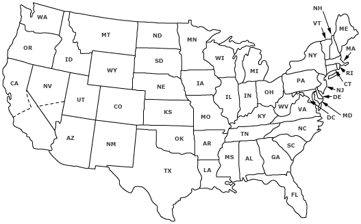 Usa Map Blank